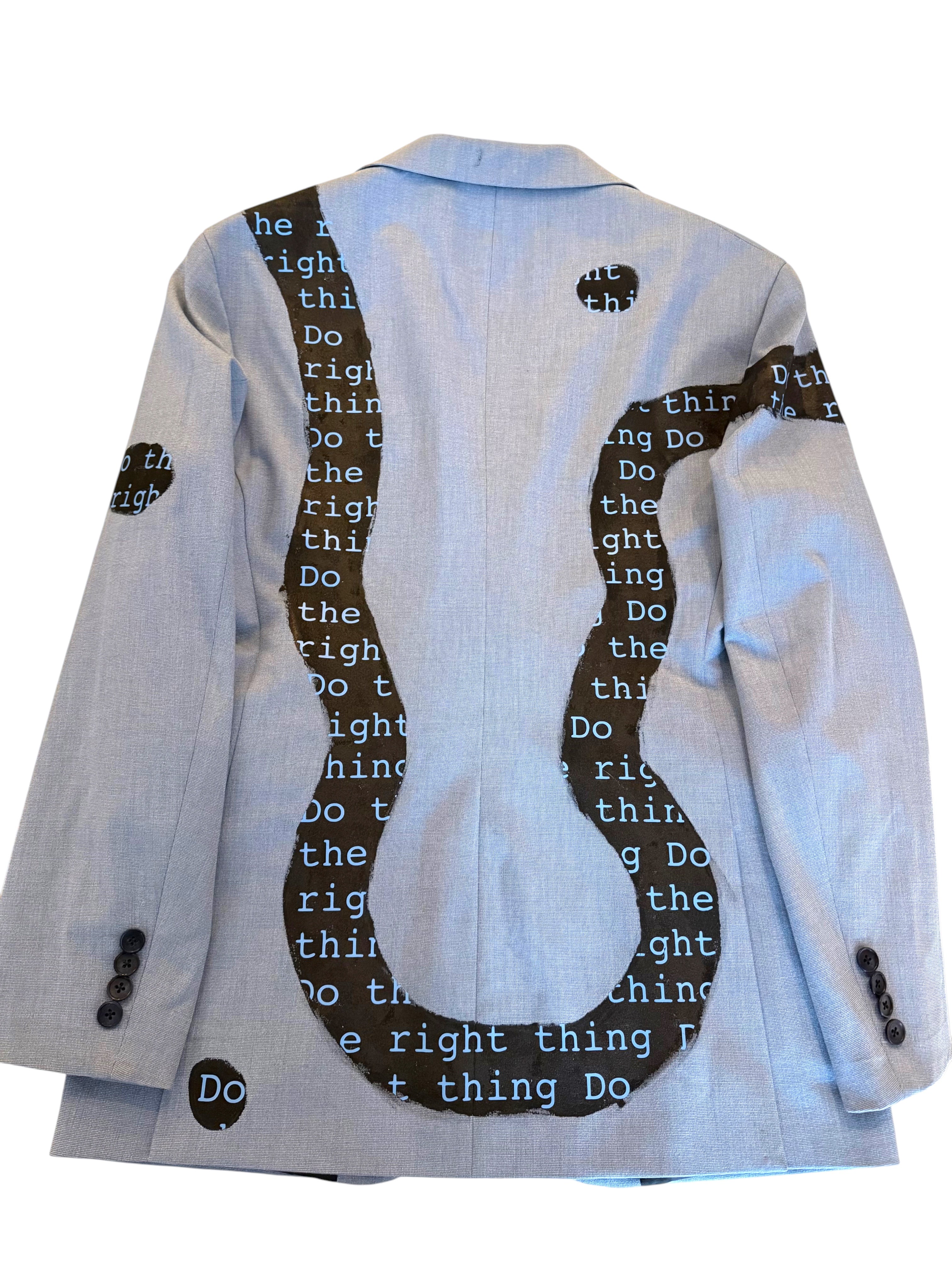 Do the Right Thing Blue Blazer with Black Paint