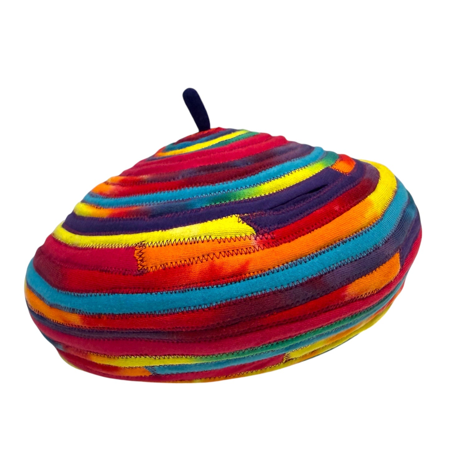 T-Shirt Strip Beret Multi Color with Tie-Dye