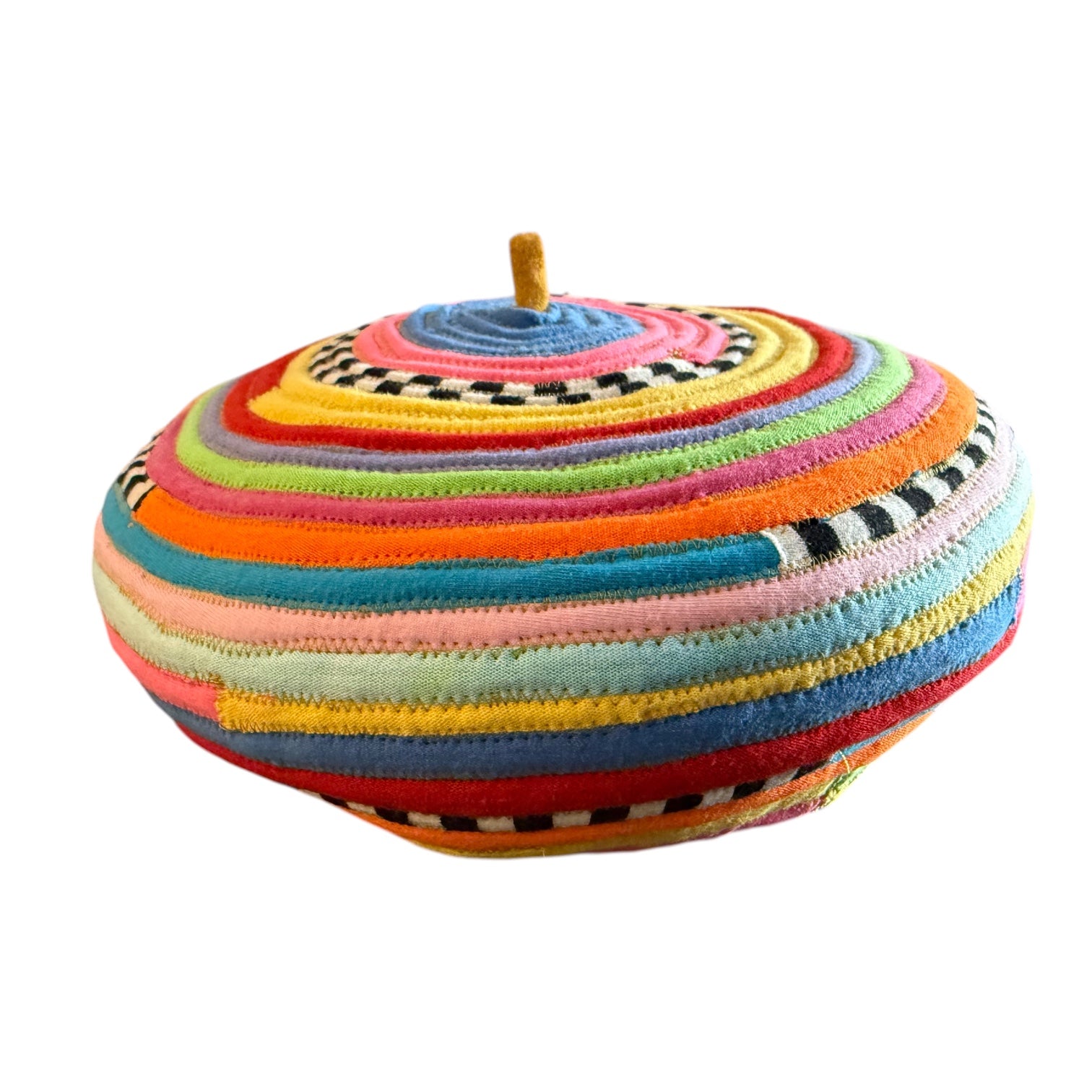 T-shirt Strip Mustard Beret