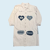 White Denim Jacket with Denim Eyes