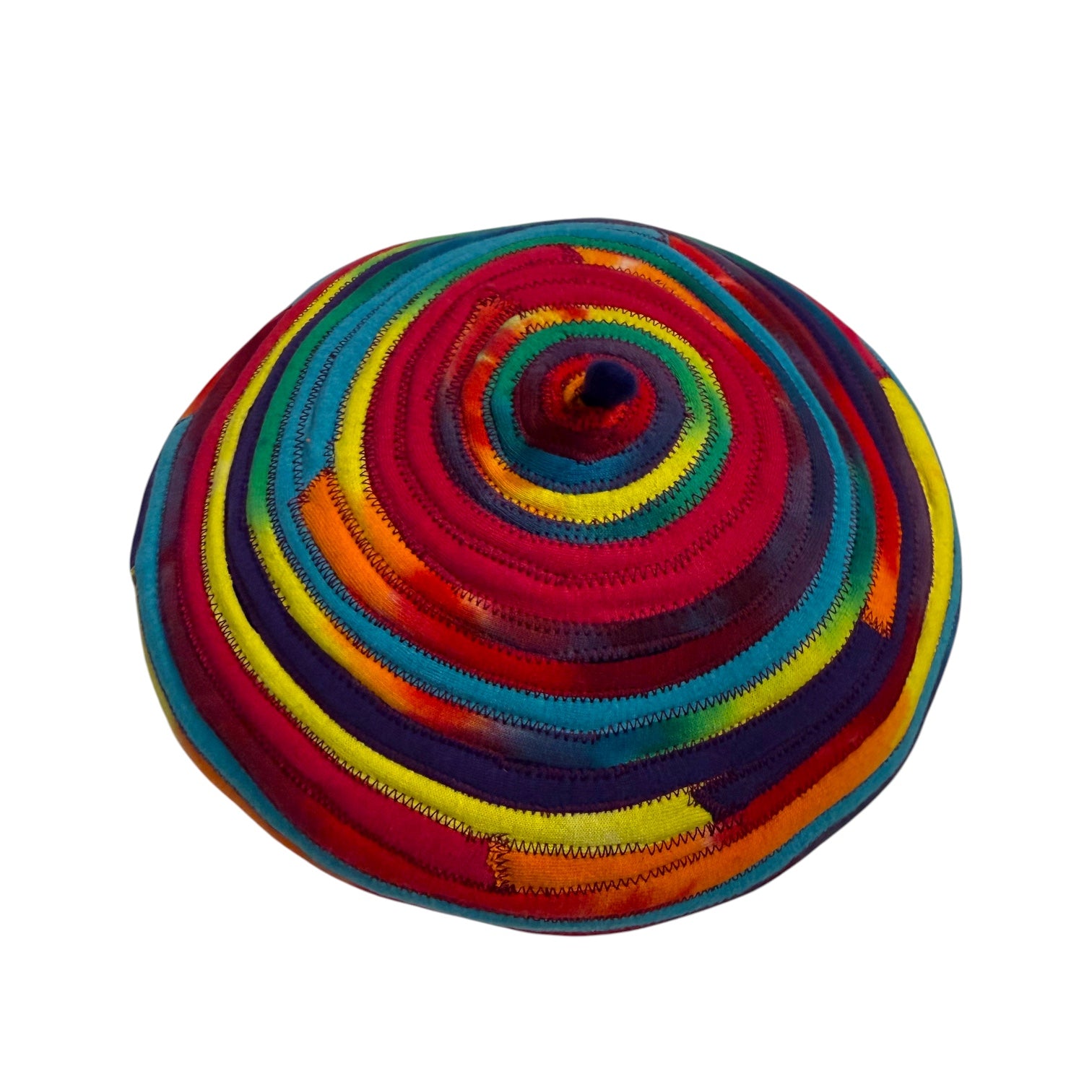 T-Shirt Strip Beret Multi Color with Tie-Dye