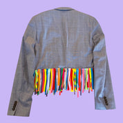 T-shirt Strip Fringe Blazer