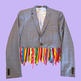 T-shirt Strip Fringe Blazer