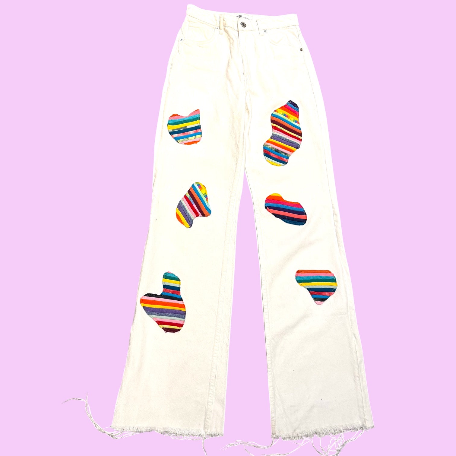 T-Shirt Strip White Jeans
