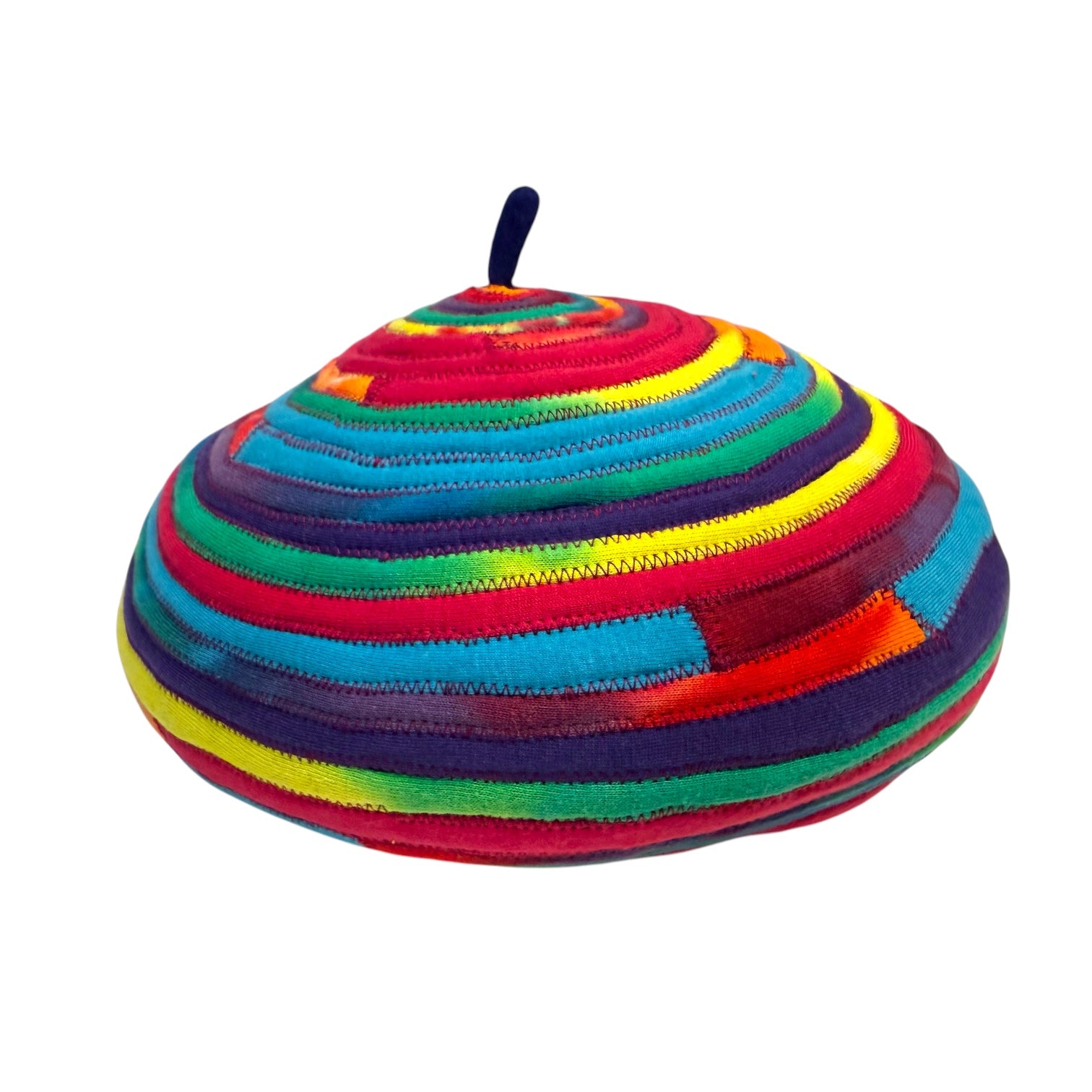 T-Shirt Strip Beret Multi Color with Tie-Dye