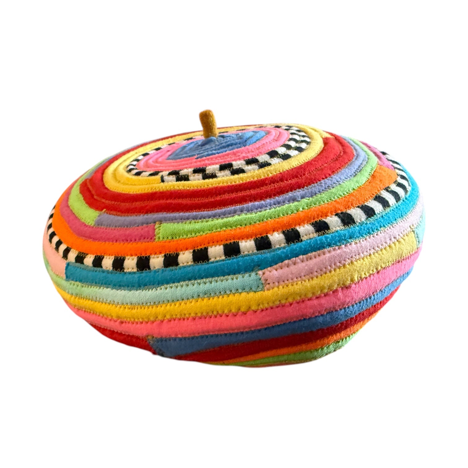 T-shirt Strip Mustard Beret