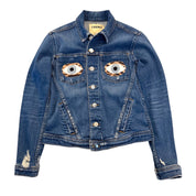 L'Agence Distressed Denim Eye Jacket